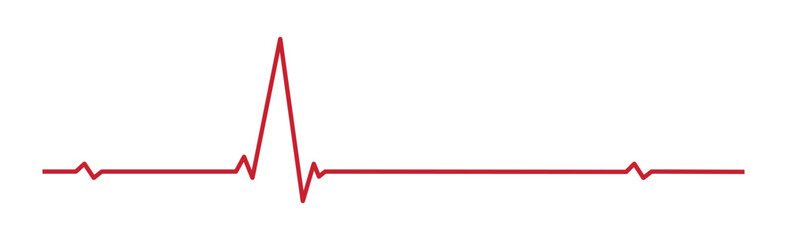 Heart pulse - curved red line on a white background - Vector illustration