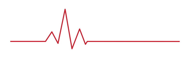 Heart pulse - curved red line on a white background - Vector illustration