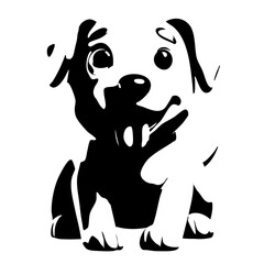 Playful 3d dog icon with floppy ears and soft fur