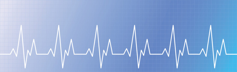 Panoramic blue medical background pulse line - Vector illustration
