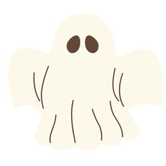Cute cartoon ghost Halloween character Illustration