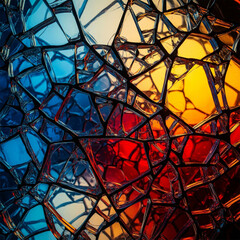 Fototapeta premium Contrasting Cool and Warm Shattered Glass Mosaic