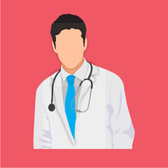 Fototapeta premium Flat Vector Illustration of Male and Female Doctors in Medical Uniforms