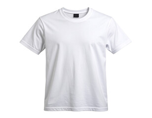  Basic White T-Shirt Front View, Flat Lay Mockup, Isolated on Transparent Background
