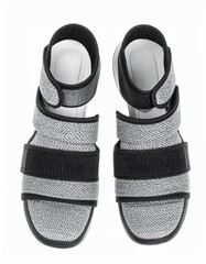 Stylish black and grey sandals with adjustable straps, perfect for casual outings and summer adventures.