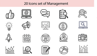 20 Icons set of Management 