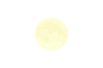 Glowing full moon watercolor illustration, soft luminescent nocturnal celestial artwork with transparent background