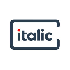 italic text slanted formatting icon design.