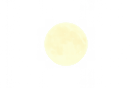 Glowing full moon watercolor illustration, soft luminescent nocturnal celestial artwork with transparent background