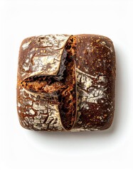 A beautifully crusty loaf of artisan bread, showcasing a rustic texture and intricate detailing, perfect for culinary inspiration.