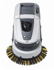 Efficient cleaning machine with rotating brush, designed for maintaining large spaces and ensuring thorough surface cleanliness.