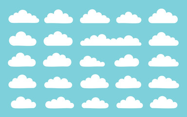 Clouds pattern sky blue cumulus cute seamless copyspace icons overcast morning or afternoon backdrops. Great for animated backgrounds or quiet mood. Use in peaceful or dreamy content.