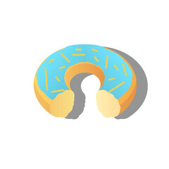 Abstract Isometric Fast Food Bitten Donut Meal Background Vector Design Style Cooking, Breakfast