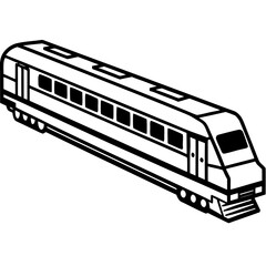 Minimalist Train Outline with Detailed Windows 