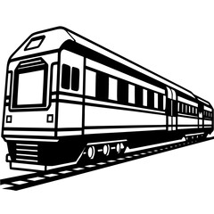 Minimalist Train Outline with Detailed Windows 