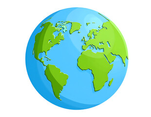 Naklejka premium Stylized depiction of planet Earth showing continents and oceans against a dark background