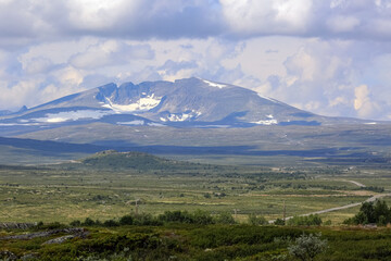 View of the mountain Snoehetta, Norway