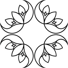 Abstract black and white floral vector illustration of a plant pattern with leaves, ideal for eco-friendly designs and natural decorative elements, decoration, delicate, artistic, flora