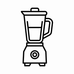 Electric Blender Icon Kitchen Appliance Line Art Illustration