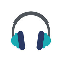 Modern minimalist headphones illustration for digital audio, music listening, and sound entertainment concepts.