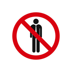 Woman only vector icon sign template, men prohibited area