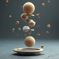 A magnetic levitation experiment with floating objects in mid-air