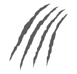 Four descending claw marks in a curved and aggressive pattern