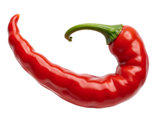 Bright Red Chili Pepper With A Curved Stem On A Transparent Background 70 Characters