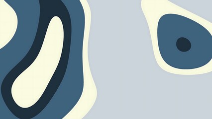 Desertcore Blue Bloom Abstract layered shapes in muted tones, creating depth and visual interest with modern design elements