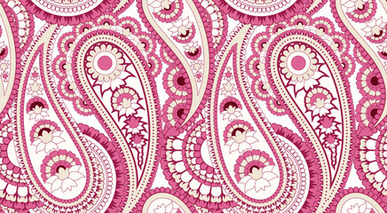 Seamless paisley pattern design. Hand draw ethnic pattern
