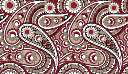 Seamless paisley pattern design. Hand draw ethnic pattern