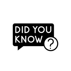 DID YOU KNOW? Bold Text in Speech Bubble Question Icon