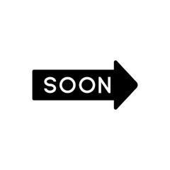 Soon Text Arrow Directional Icon