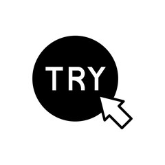 Try Button with Pointer Minimal Symbol