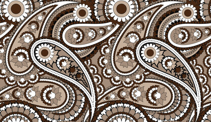 Seamless paisley pattern design. Hand draw ethnic pattern