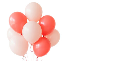 Joyful celebration with coral and blush balloons, perfect for parties and events
