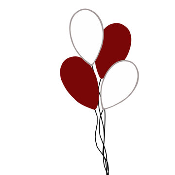 red heart balloons
