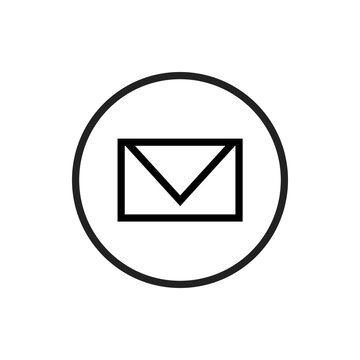 email icon, vector illustration, minimalistic, mail icon for web disain, compuer icon, envelope icon, with frame