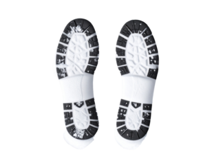 Footprints Trail in Fresh Snow Isolated on Transparent Background PNG