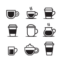 coffee cup icon set