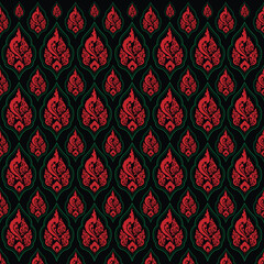 Crimson Kanok Flame Pattern on Black