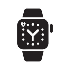 smart watch vector silhouette clip art logo design illustration