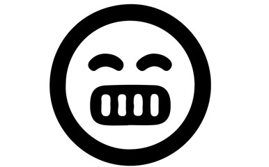 Smiling emoji with closed eyes and wide grin showing teeth.