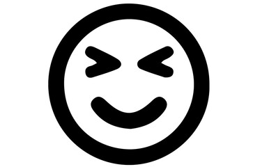Laughing emoji with closed squint eyes and curved smiling mouth
