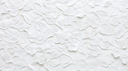 Fototapeta premium White textured floral pattern, embossed relief.