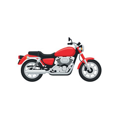 Fototapeta premium Red Motorcycle Illustration on White Background
