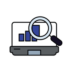 monitoring lineal color line icon with white background vector stock illustration