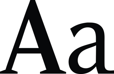 Black Uppercase and Lowercase Letter A Typography on White Background Design Element