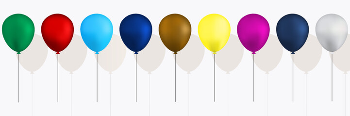 Row of Colorful Party Balloons. abstract background. vector illustration © Muhammad