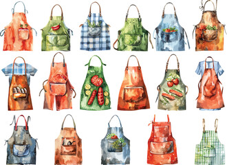 bbq apron watercolor clipart